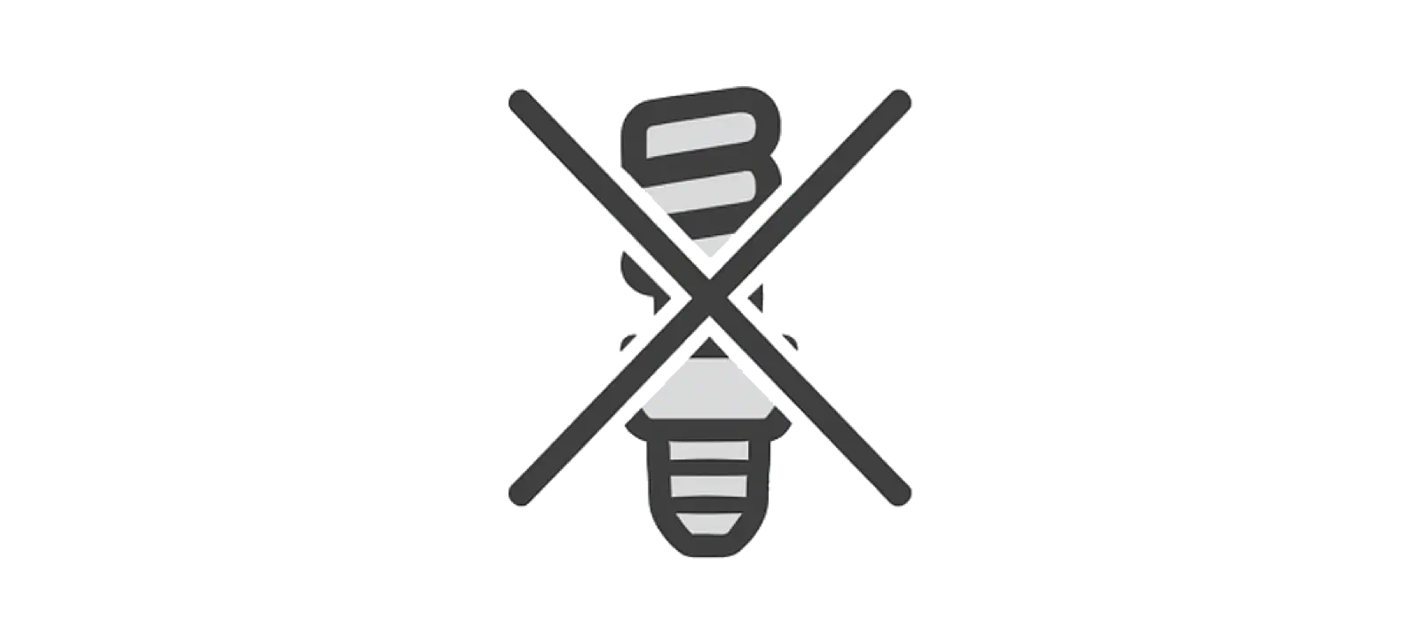 A crossed-out traditional light bulb icon, symbolising energy savings and the switch to solar lighting.
