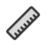 a simple black and grey symbol of a ruler